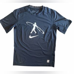 Nike Pro Combat Youth Large Navy Baseball Short Sleeve Tee